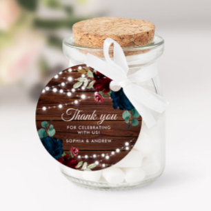 Marsala & Navy Rustic Wedding Favour Tags