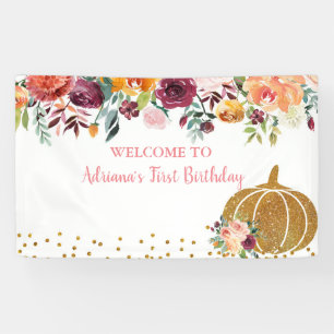 Marsala Our Little Pumpkin Birthday Large Banner