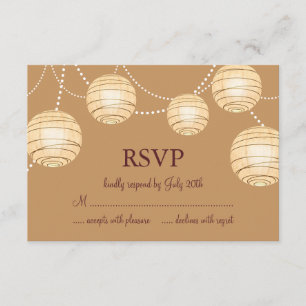 Marsala Party Lanterns RSVP Card