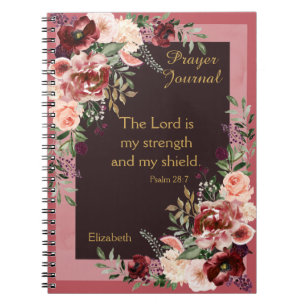 Marsala Pink Floral Personalised Prayer Journal