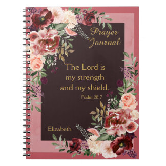 Marsala Pink Floral Personalised Prayer Journal