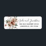 Marsala Pink Floral Return Address Label<br><div class="desc">Designed to coordinate with the Marsala,  Blush and Terracotta collection wedding suite,  this return address label features marsala red,  white and pink flowers.</div>