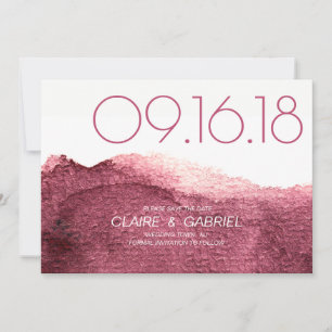 Marsala pink modern simple wedding save the date