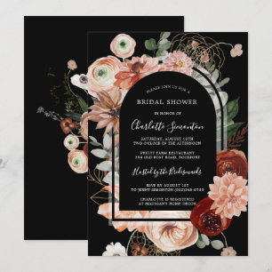 Marsala Pink Terracotta Floral Bridal Shower Invitation