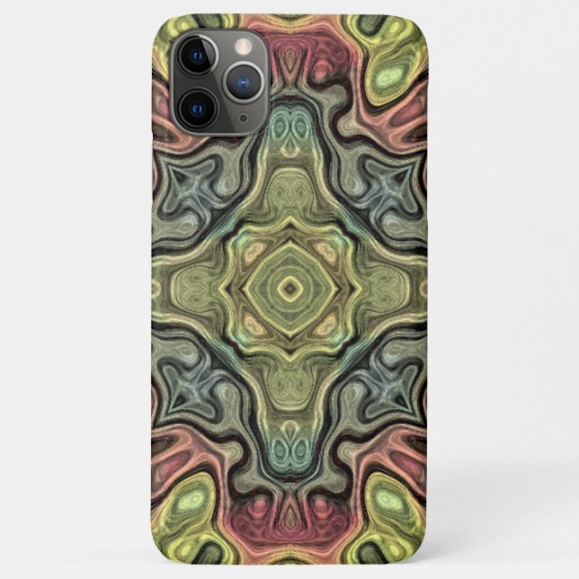 Marsala Red Ochre Yellow Teal Bali Batik Pattern Case-Mate iPhone Case (Back)