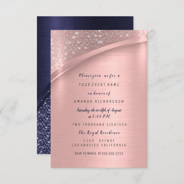 Marsala Rose Bridal Shower Birthday Sweet 16th Invitation (Front/Back)