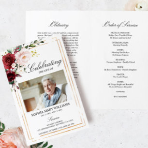 Marsala Rose Funeral Program   Order of Service