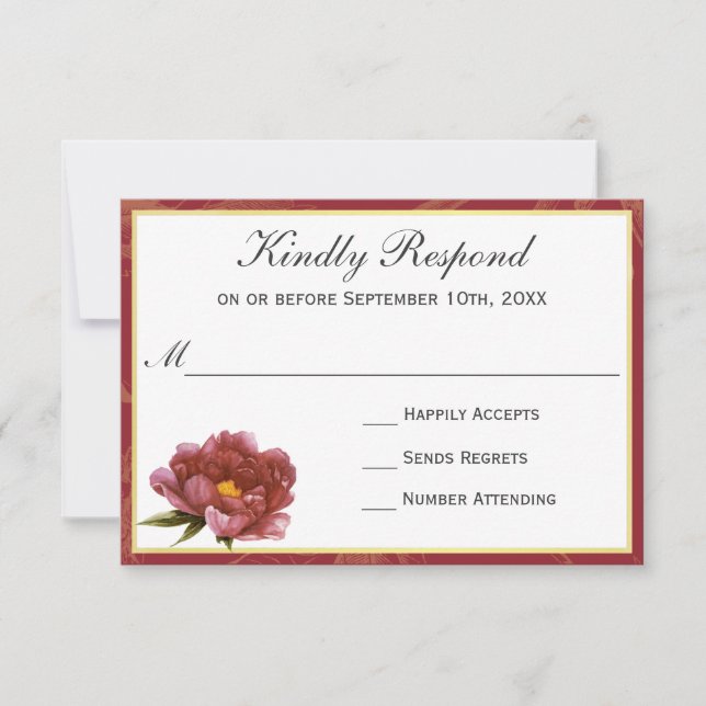 Marsala Splendour Watercolor Floral RSVP (Front)