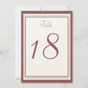 Marsala Wedding Table Number Card