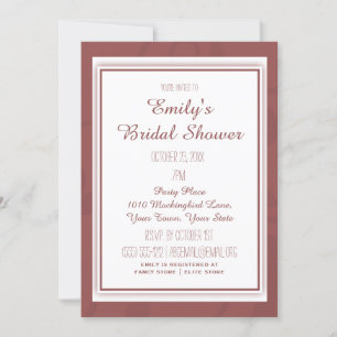 Marsala Wine Elegant Vintage Floral Bridal Shower Invitation