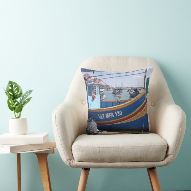Marsaxlokk Fishing Boats Malta Cushion (Chair)