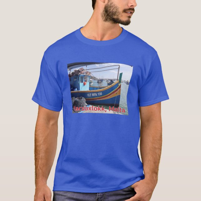 Marsaxlokk Fishing Boats Malta  T-Shirt (Front)