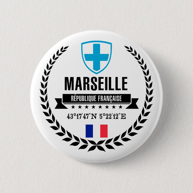 Marseille 6 Cm Round Badge (Front)