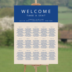 Marseille Bleu 15 Table Chic Wedding Seating Chart