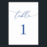 Marseille Bleu and White Minimalist Table Number<br><div class="desc">Beautiful,  elegant,  modern and minimalist,  table number card. Fully customisable. **PLEASE NOTE: To order,  simply adjust your table number and add each number to your cart separately. Then check out once you are finished.</div>