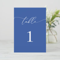 Marseille Bleu Minimalist Elegant Table Number