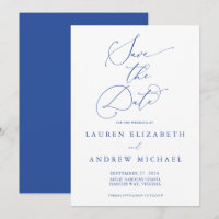 Marseille Bleu Minimalist Save the Date Invitation