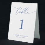 Marseille Bleu Minimalist Wedding | Event Custom<br><div class="desc">(**PLEASE NOTE: To order,  simply adjust your table number (and name/date) and add each number to your cart separately. Then check out once you are finished.) Beautiful,  elegant,  modern and minimalist,  table number card. Fully customisable with your names (or Event Name) and Date.</div>