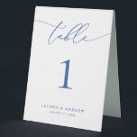 Marseille Bleu Minimalist Wedding | Event Custom<br><div class="desc">(**PLEASE NOTE: To order,  simply adjust your table number (and name/date) and add each number to your cart separately. Then check out once you are finished.) Beautiful,  elegant,  modern and minimalist,  table number card. Fully customisable with your names (or Event Name) and Date.</div>
