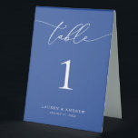 Marseille Bleu Minimalist Wedding | Event Custom<br><div class="desc">(**PLEASE NOTE: To order,  simply adjust your table number (and name/date) and add each number to your cart separately. Then check out once you are finished.) Beautiful,  elegant,  modern and minimalist,  table number card. Fully customisable with your names (or Event Name) and Date.</div>