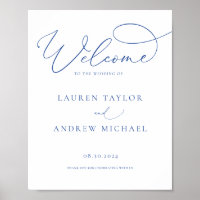 Marseille Bleu Minimalist Welcome to Our Wedding