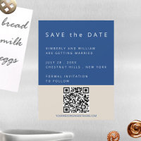 Marseille Bleu Unique QR Code Simple Save The Date