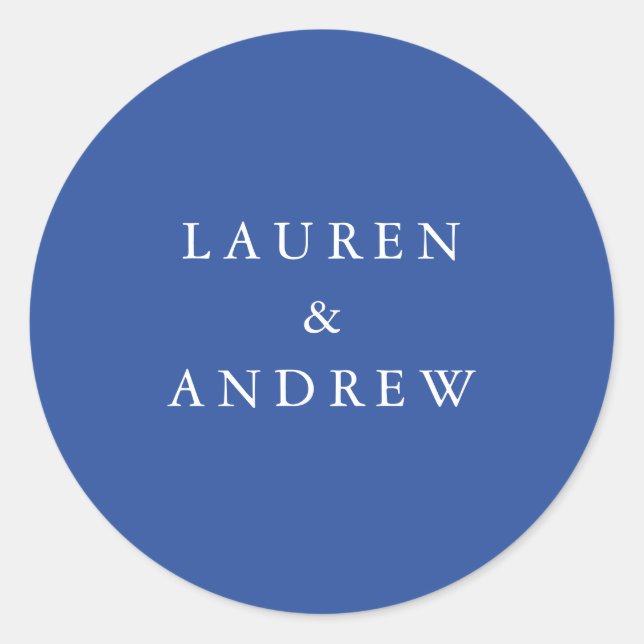 Marseille Bleu White Modern Wedding Envelope Seals (Front)