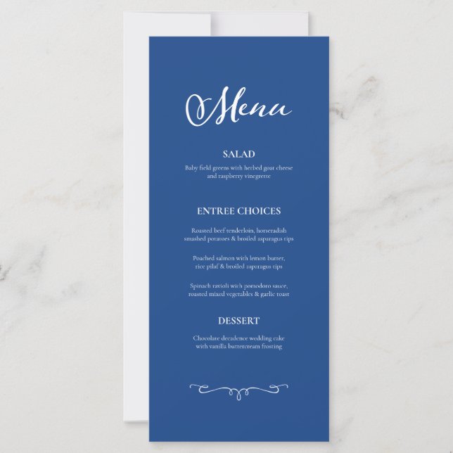 Marseille Blue Elegant Calligraphy Wedding (Front)