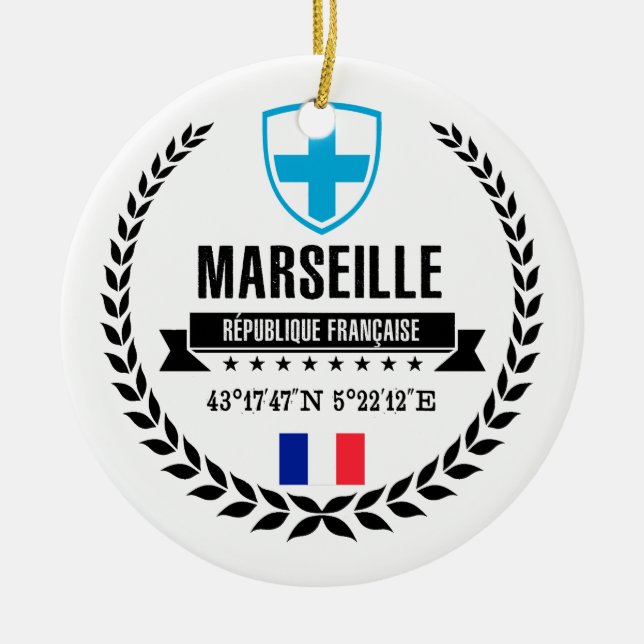 Marseille Ceramic Tree Decoration (Front)