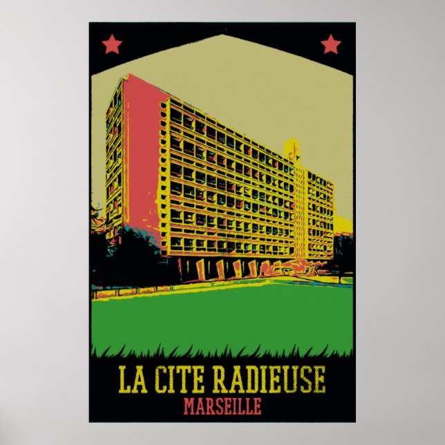 Marseille Cite Radieuse illustration France Poster (Front)
