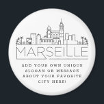 Marseille | Custom City Message or Slogan Magnet<br><div class="desc">A unique magnet favour representing the beautiful city of Marseille,  France.  
This keychain features a stylised illustration of the city's unique skyline with its name underneath.
Underneath the city name is a spot for your unique slogan or statement about your favourite city.</div>
