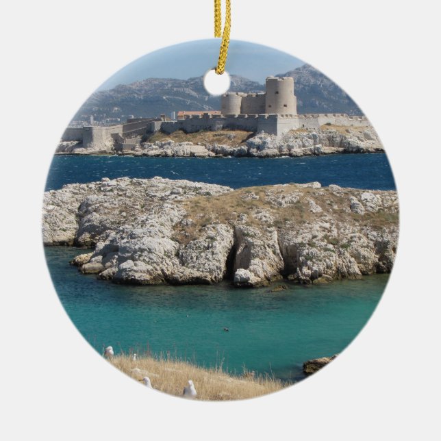 Marseille France Ceramic Tree Decoration (Front)