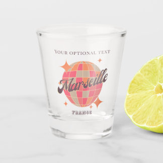 Marseille France City pink drinks bar  Shot Glass