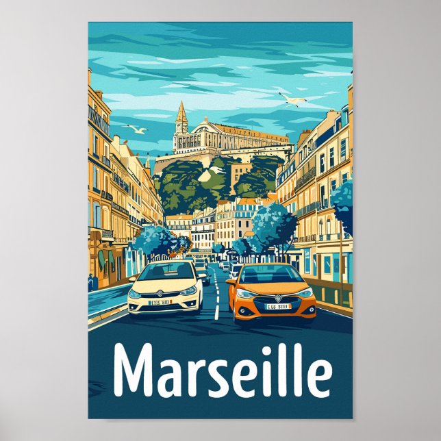 Marseille France Famous Travel Place Poster (Front)