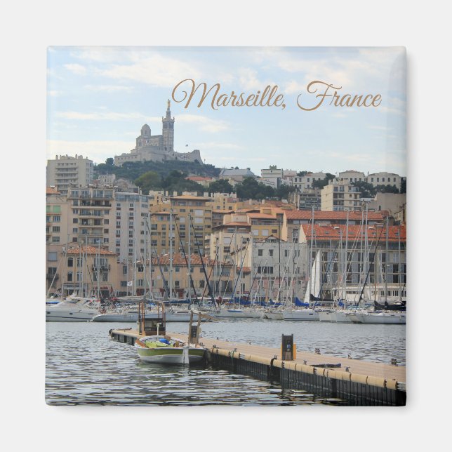 Marseille France Harbour Travel Magnet (Front)