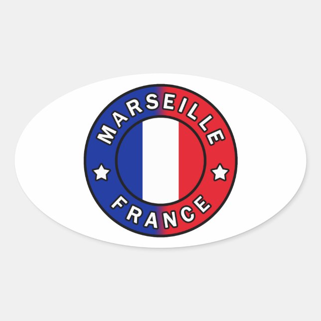 Marseille France Oval Sticker (Front)