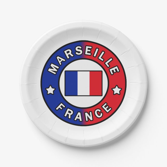 Marseille France Paper Plate (Front)