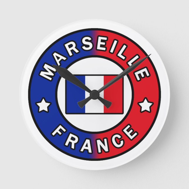 Marseille France Round Clock (Front)