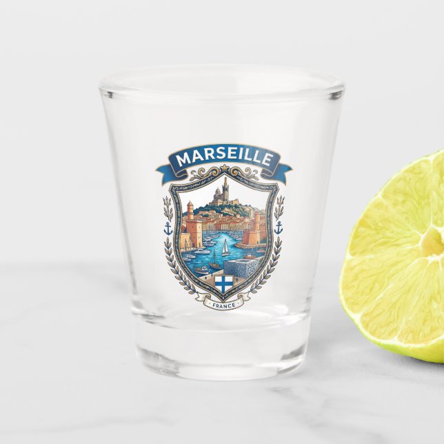 Marseille France Shot Glass (Front)