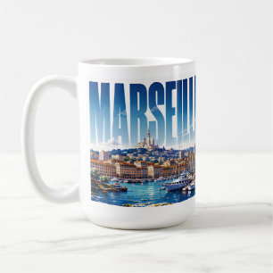 Marseille France Travel Mediterranean Harbour Beau Coffee Mug