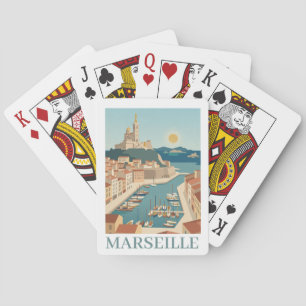 Marseille France Vintage Minimalist Travel Playing Cards