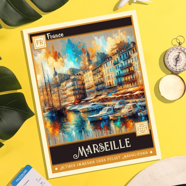 Marseille, France | Vintage Painting Postcard (Creator Uploaded)