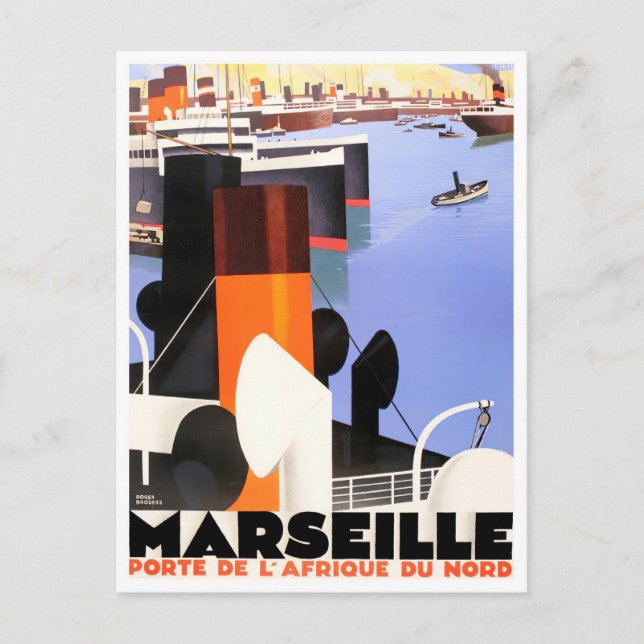 Marseille France vintage travel Postcard (Front)