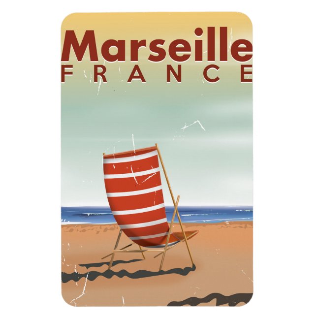 Marseille France vintage travel poster Magnet (Vertical)