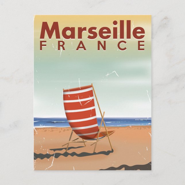 Marseille France vintage travel poster Postcard (Front)