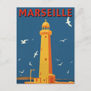 Marseille Lighthouse French Riviera Travel Postcard