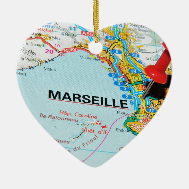 Marseille, Marseilles, France Ceramic Tree Decoration (Front)