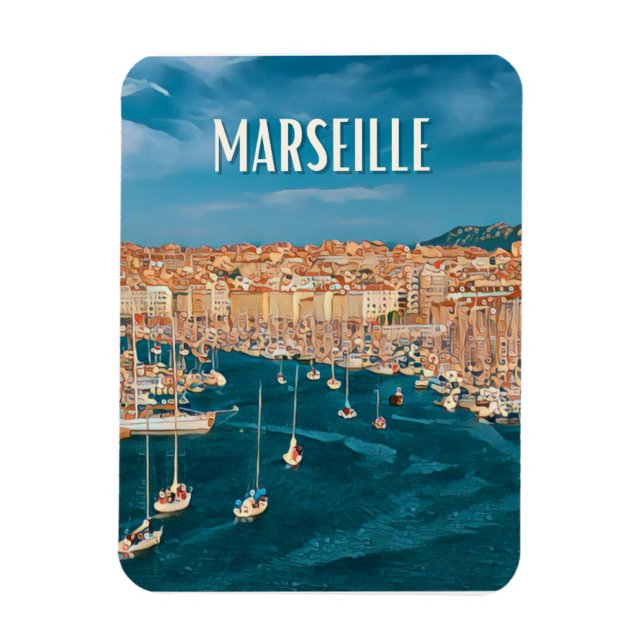 Marseille Photo Vintage  Magnet (Vertical)