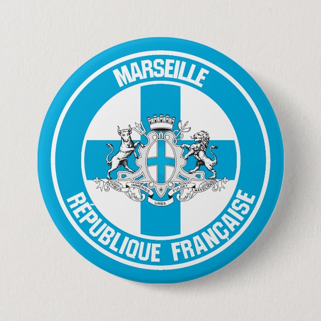 Marseille Round Emblem 7.5 Cm Round Badge (Front)