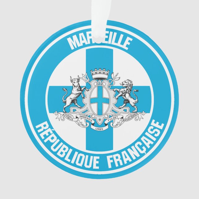 Marseille Round Emblem Ornament (Front)